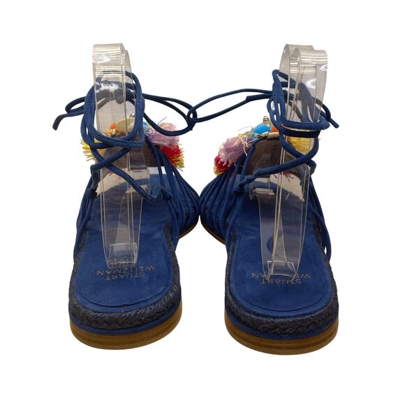 Stuart Weitzman Women’s Blue Tassels & Beads Noodles Espadrille Flats Size 9.5 - Picture 8 of 8